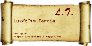 Lukáts Tercia névjegykártya